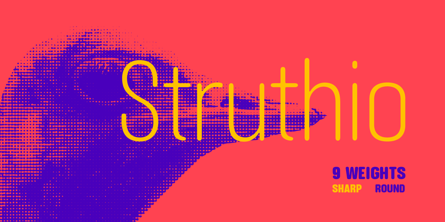 Пример шрифта Struthio